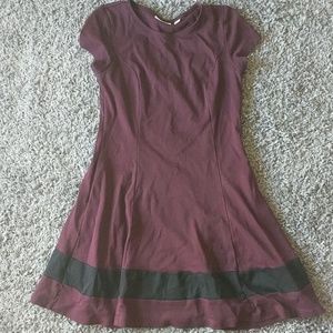 New York & Company fit and flare dress (maroon)